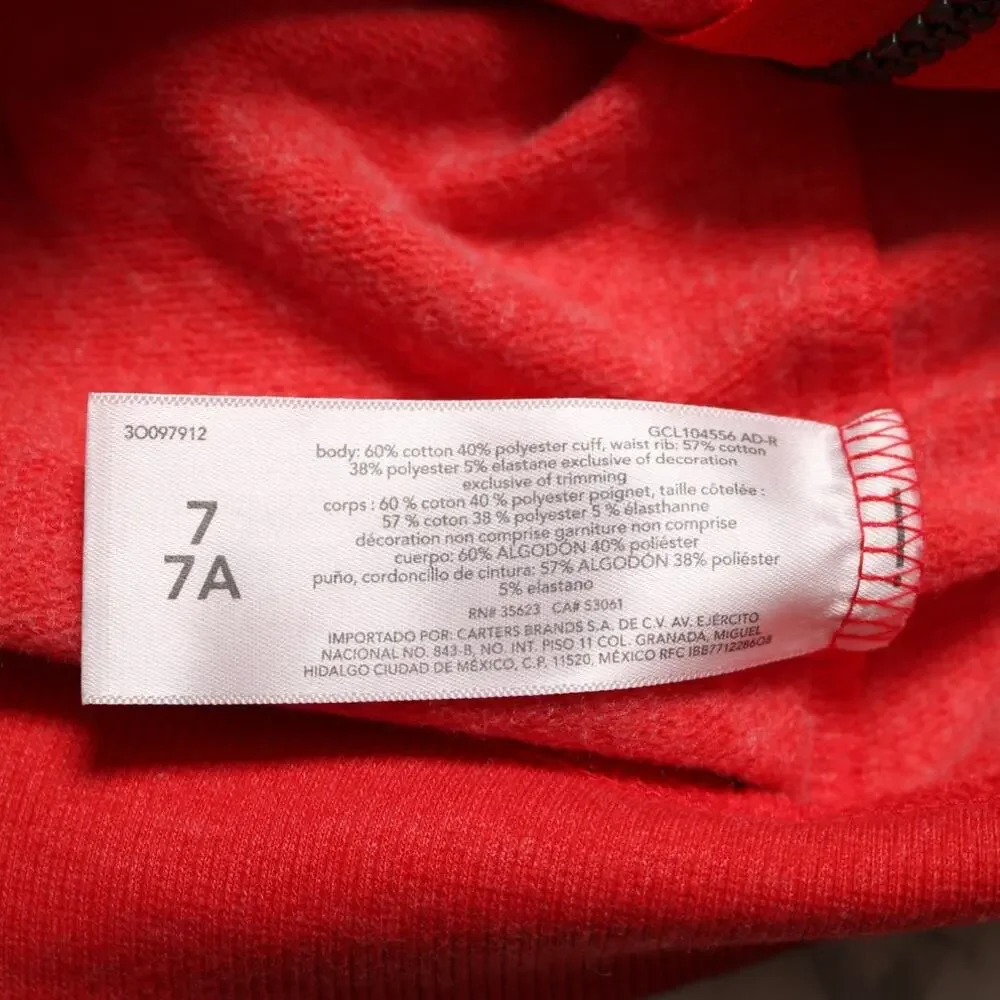 4/$20 - Oshkosh Bgosh Boys Red Fleece Full Zip Sweatshirt Hoodie Size 7